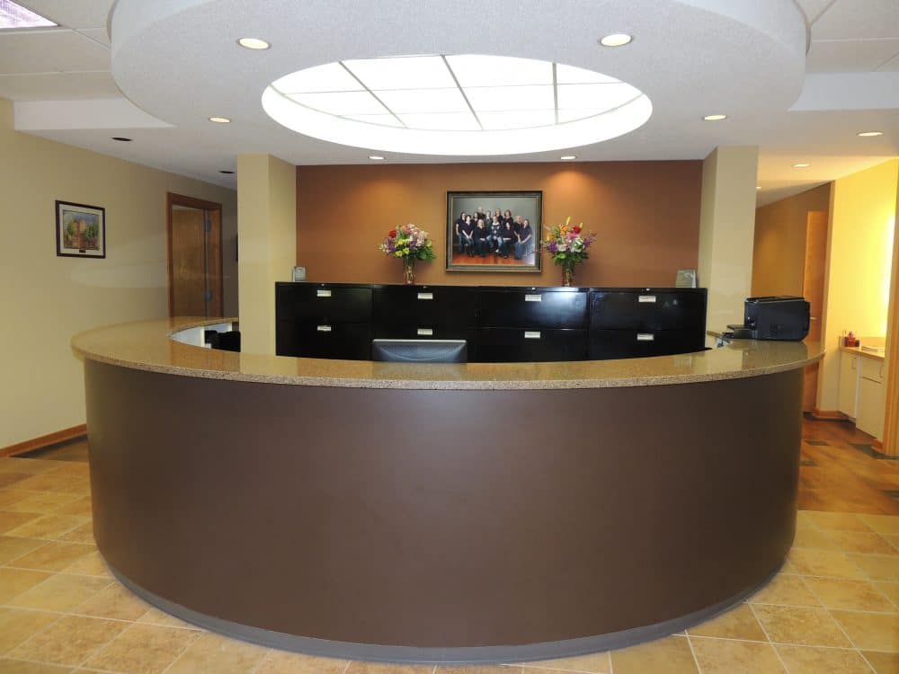 front reception desk area at Central Michigan Orthodontics in Mt. Pleasant Clare MI