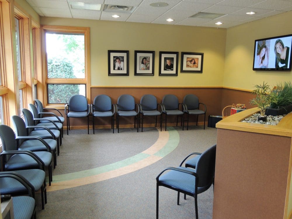 waiting area with chairs Central Michigan Orthodontics Mt. Pleasant Clare MI